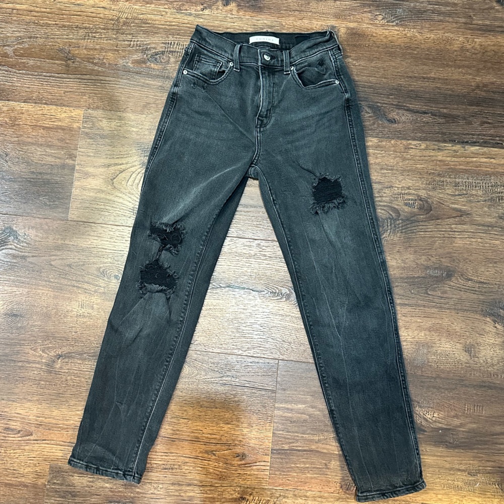 Black Distressed Denim Jeans